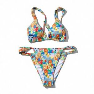 Vibrant Multicolor Women's Bikini Set Large NWT